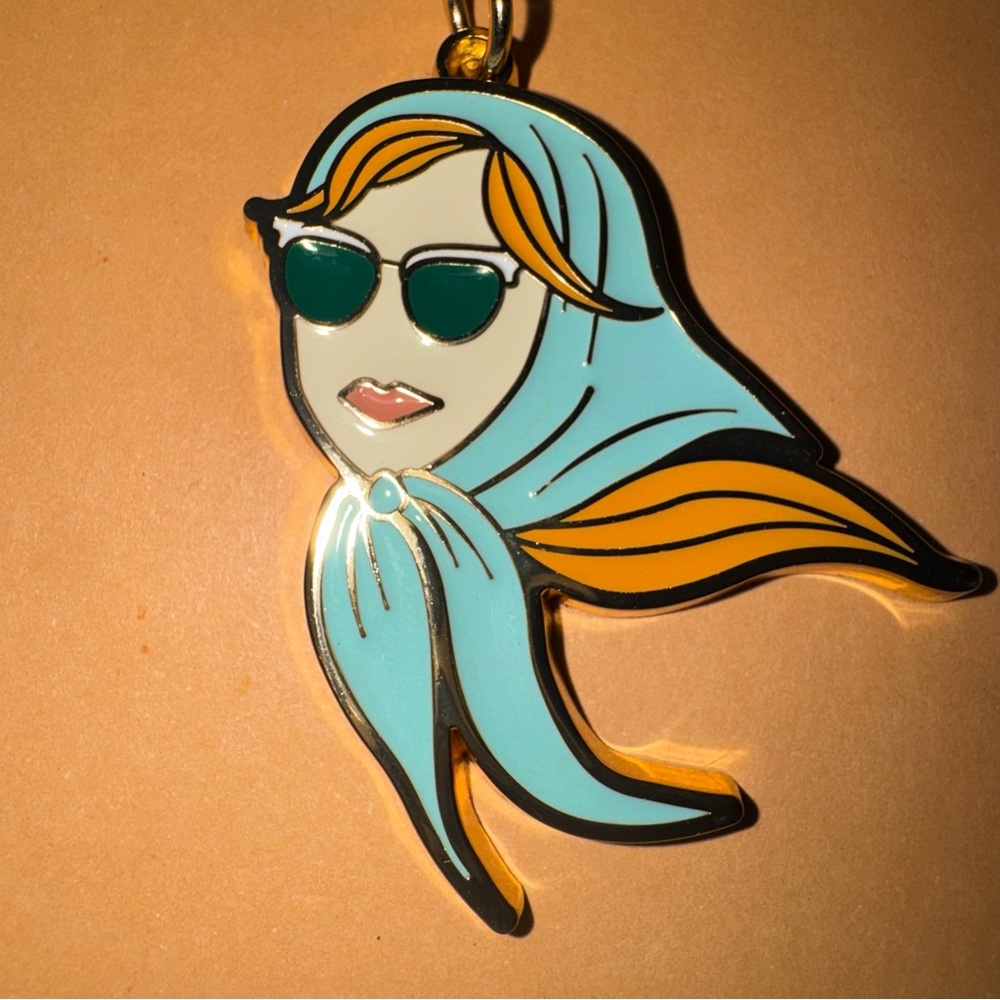 Archer & Olive Convertible Girl Enamel Keychain Retro Cute Charm NIB